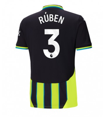 Manchester City Ruben Dias #3 Replika Udebanetrøje 2024-25 Kortærmet
